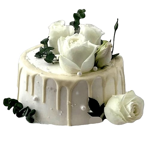 Fresh Cream Birthday Cake White Rose