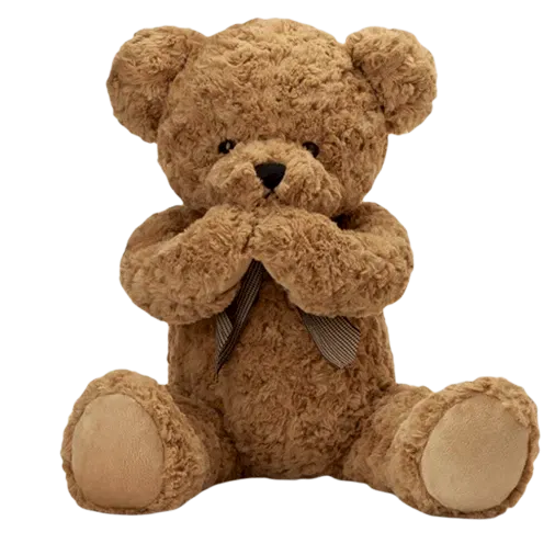 Shy Teddy Bear Toy - Light Brown