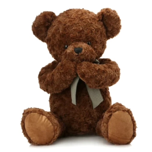 Shy Teddy Bear Toy - Dark Brown