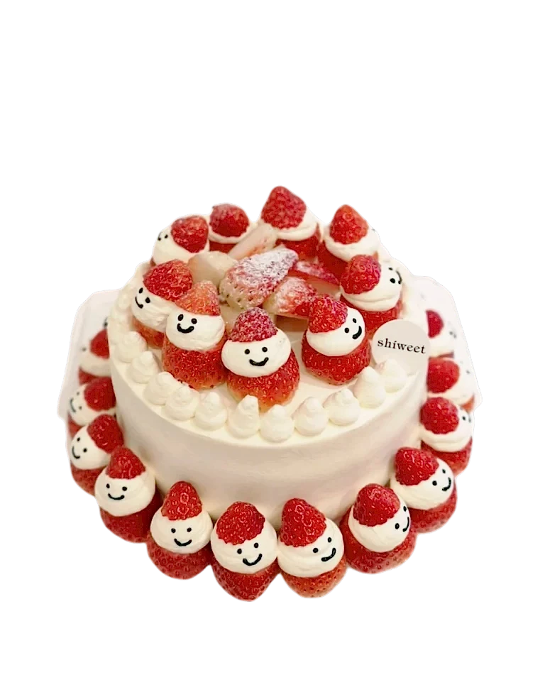 Christmas Fresh Cream Strawberry Birthday Cake a