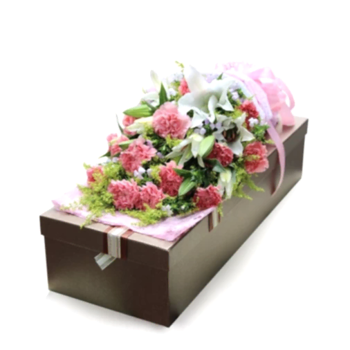 19 Pink Carnations with 6 Lilies in Luxury Box