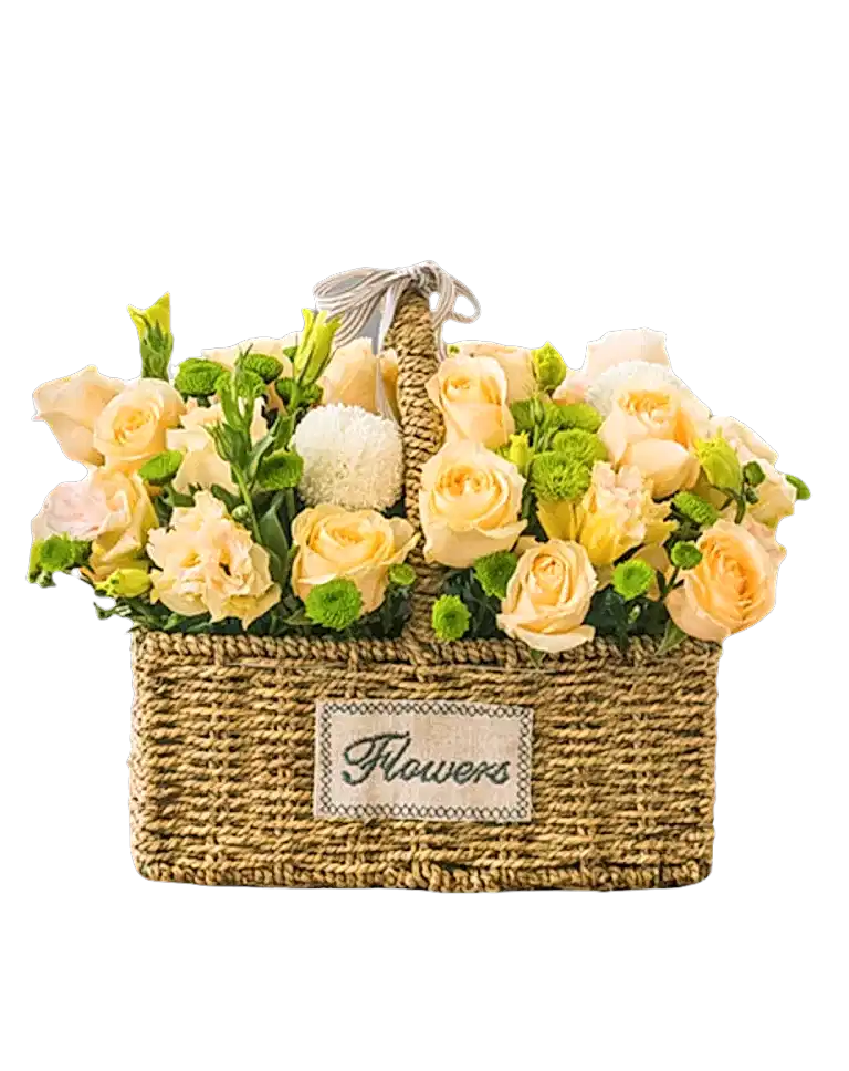 Mixed Flowers Basket of Champagne a