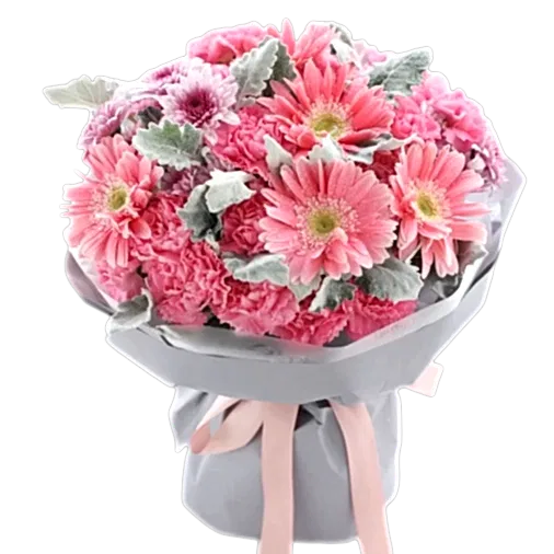 Mixed Flowers Bouquet of Pink Carnations, Gerbera etc
