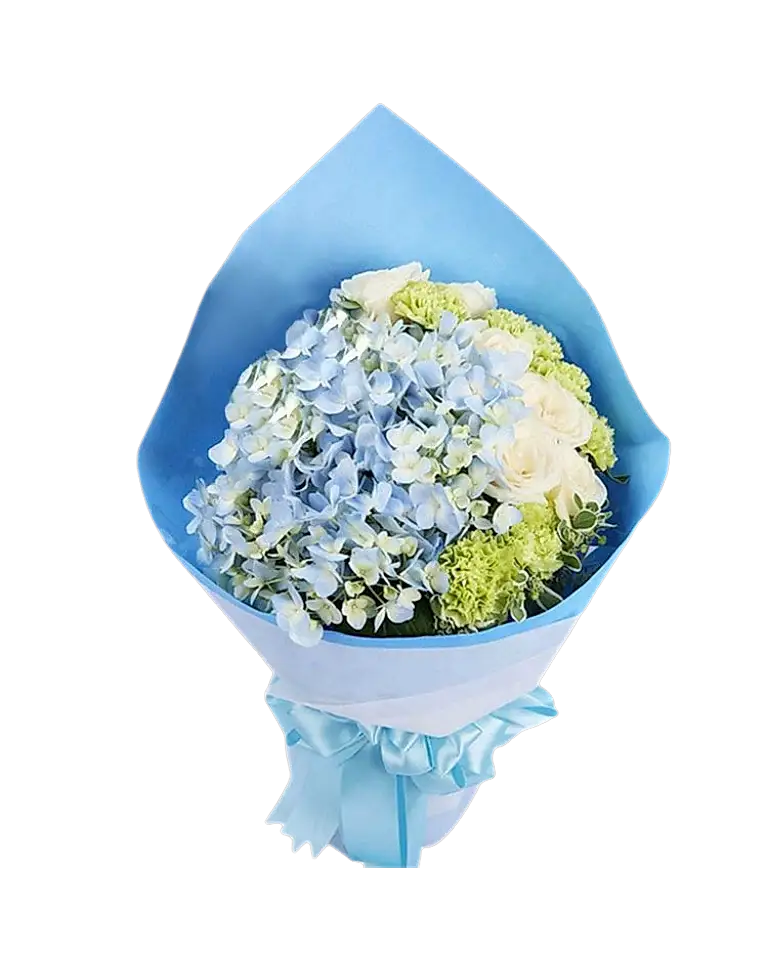 Mixed Flowers Bouquet of White Roses, Hydrangea etca