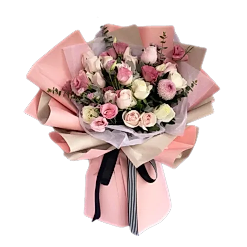 Mixed Flowers Bouquet of White and Pink