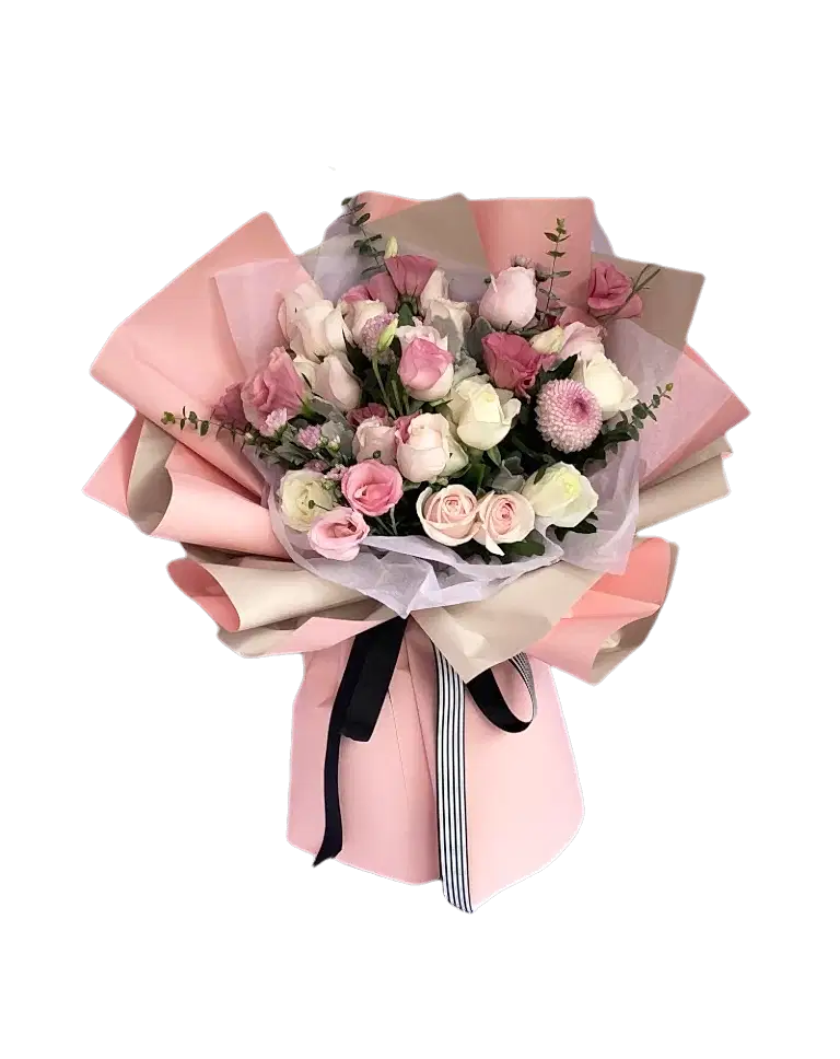 Mixed Flowers Bouquet of White and Pink Mixed Flowers Bouquet of White and Pinka