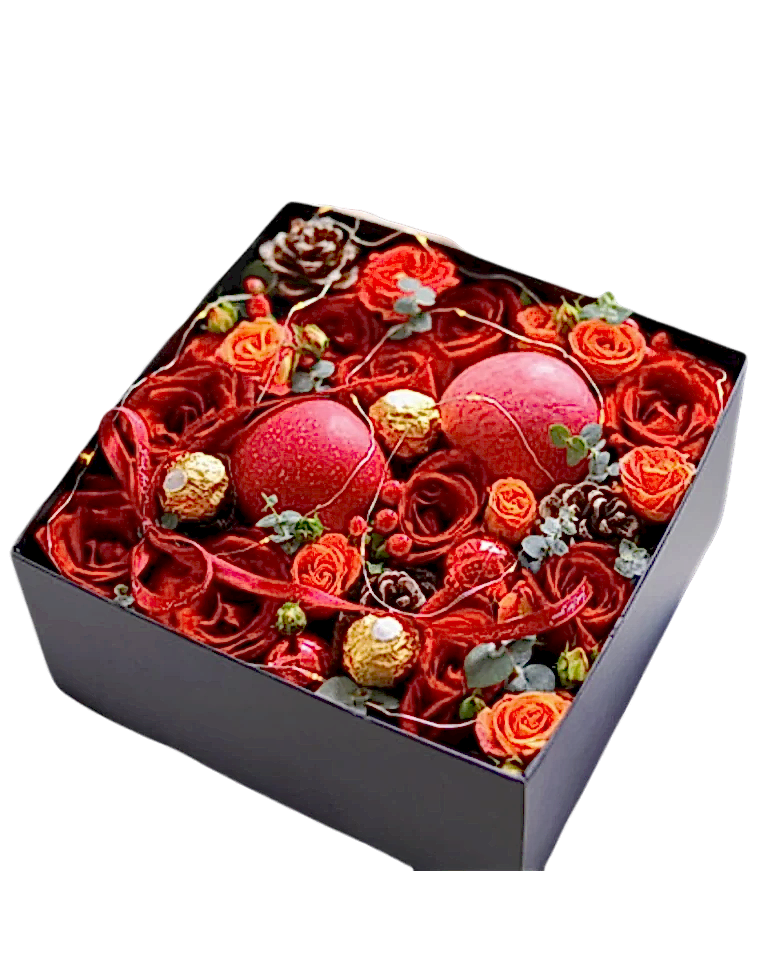 Christmas Flowers Gift Box - Merry Christmas Xmasa