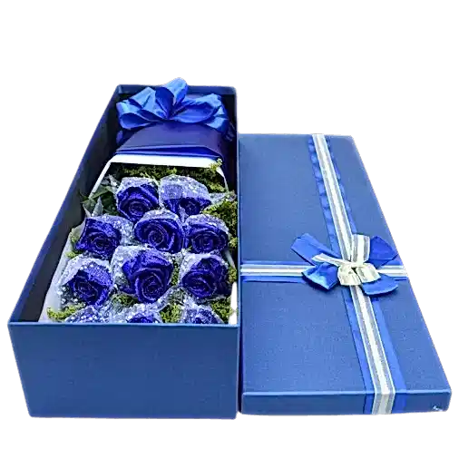11 Blue Roses in Luxury Box