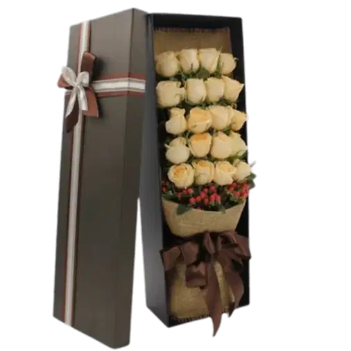 20 Champagne Roses in Luxury Box