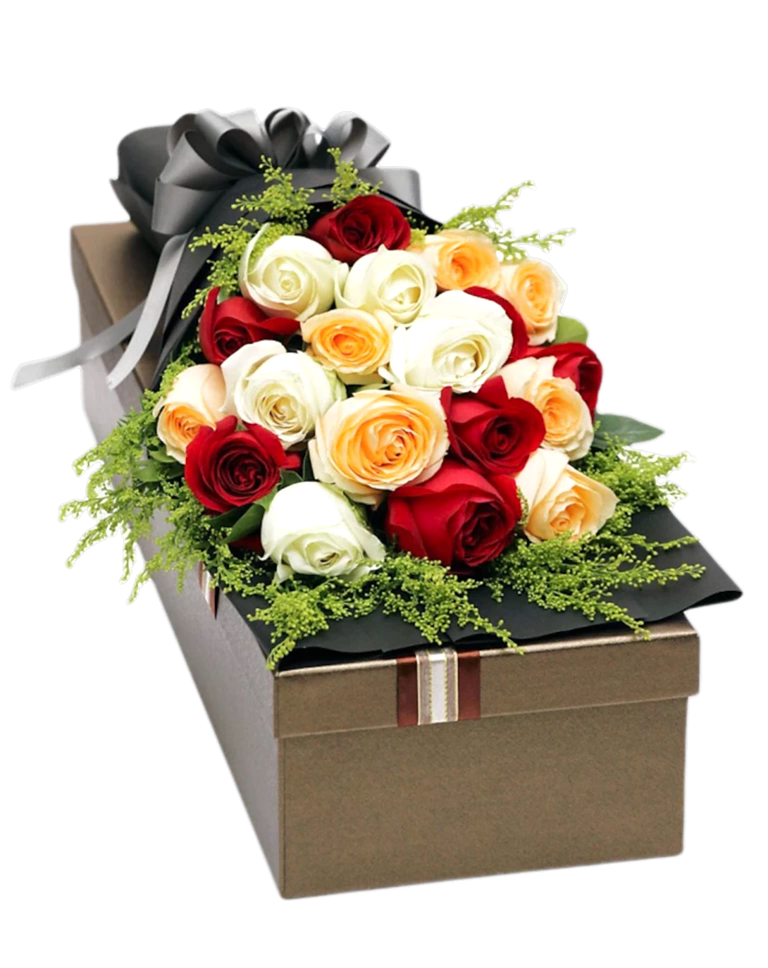 20 Mixed Roses in Luxury Boxa