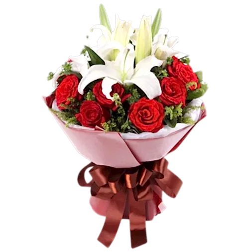 11 Red Roses with 4 lilies